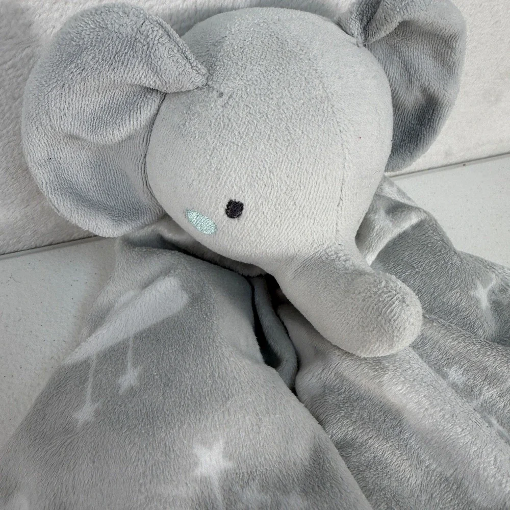 Parent's Choice XL‎ 24x24 Lovey Security Blanket Elephant Cloud Star Satin Trim